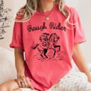 Large Watermelon Pink Rough Rider Rodeo Cowboy Western Cowgirl Horse Bronco Classic Comfort Colors Tee