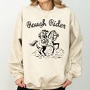 Small Sand Rough Rider Rodeo Cowgirl Horse Bronco Cowboy Western Pride Heritage Graphic Sweatshirt