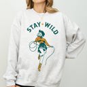 Small Ash Light Gray Stay Wild Cowgirl Western Country Cowboy Featuring Classic Western Style Graphic Sweatshirt