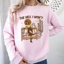 Medium Light Pink The Hell I Won't Sassy Cowgirl Cowboy Desert Sunset Western Vibe Rugged Sweatshirt