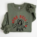  The Hell I Won't Sassy Cowgirl Cowboy Roses Graphic Courageous Western Statement Sweatshirt