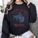 XXXL Black This Ain't My First Rodeo Cowboy Cowgirl Vintage Western Graphic Print Sweatshirt