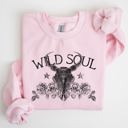 XXL Light Pink Wild Soul Cowboy Skull Roses Country Cowgirl Spirit Rustic Western Americana Legend Sweatshirt