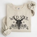 XXL Sand Wild Soul Cowboy Skull Roses Country Cowgirl Spirit Rustic Western Americana Legend Sweatshirt
