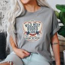 Medium Granite Wild West Rodeo Show Bronco Riding Cowboys And Cowgirls Vintage Western Heritage Collection Comfort Colors Tee