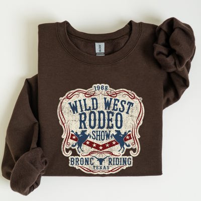 Wild West Rodeo Show Bronco Riding Cowboy Cowgirl Classic Western Adventure Sweatshirt