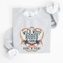 XXL Ash Light Gray Wild West Rodeo Show Bronco Riding Cowboy Cowgirl Classic Western Adventure Sweatshirt
