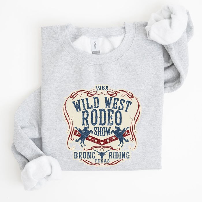 Wild West Rodeo Show Bronco Riding Cowboy Cowgirl Classic Western Adventure Sweatshirt