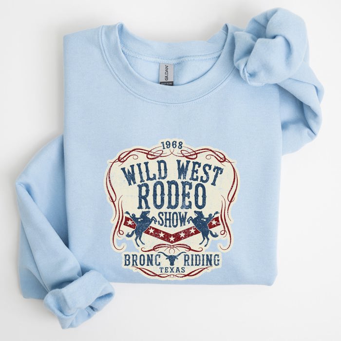Wild West Rodeo Show Bronco Riding Cowboy Cowgirl Classic Western Adventure Sweatshirt