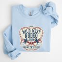 XXXL Light Blue Wild West Rodeo Show Bronco Riding Cowboy Cowgirl Classic Western Adventure Sweatshirt