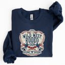 XXL Navy Wild West Rodeo Show Bronco Riding Cowboy Cowgirl Classic Western Adventure Sweatshirt