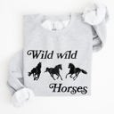 Large Ash Light Gray Wild Wild Horses Country Cowboy Retro Cowgirl Western Spirit Vintage Americana Classic Ride Rodeo Soul Sweatshirt