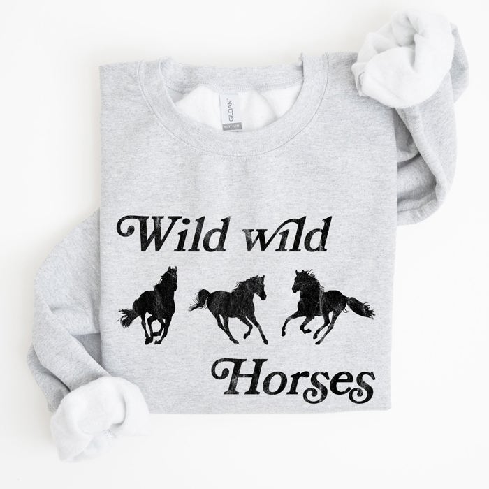 Wild Wild Horses Country Cowboy Retro Cowgirl Western Spirit Vintage Americana Classic Ride Rodeo Soul Sweatshirt