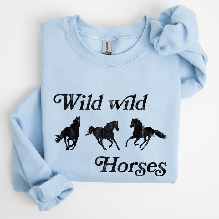 Wild Wild Horses Country Cowboy Retro Cowgirl Western Spirit Vintage Americana Classic Ride Rodeo Soul Sweatshirt