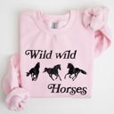 Small Light Pink Wild Wild Horses Country Cowboy Retro Cowgirl Western Spirit Vintage Americana Classic Ride Rodeo Soul Sweatshirt