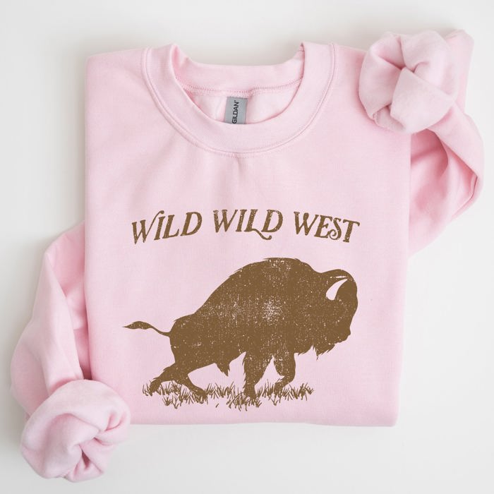 Wild Wild West Buffalo Country Cowboy Cowgirl Western Frontier Saga Collection Vintage Sweatshirt