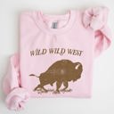 Small Light Pink Wild Wild West Buffalo Country Cowboy Cowgirl Western Frontier Saga Collection Vintage Sweatshirt