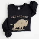 Medium Black Wild Wild West Buffalo Country Cowboy Cowgirl Western Frontier Saga Collection Vintage Sweatshirt