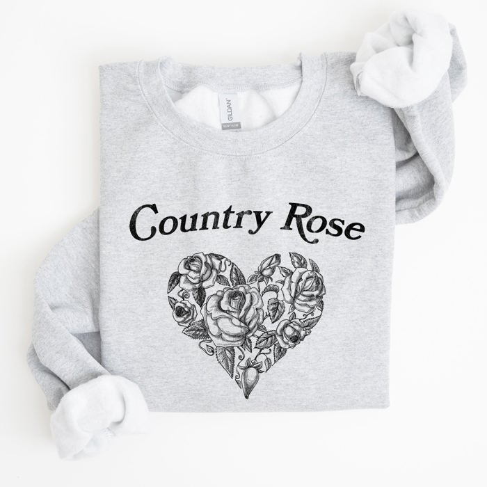 Country Rose Heart Cowgirl Cowboy Western Rustic Heritage Celebration Edition Sweatshirt