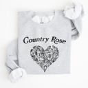 Medium Ash Light Gray Country Rose Heart Cowgirl Cowboy Western Rustic Heritage Celebration Edition Sweatshirt