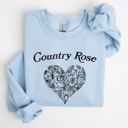 XL Light Blue Country Rose Heart Cowgirl Cowboy Western Rustic Heritage Celebration Edition Sweatshirt