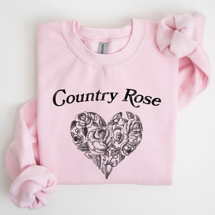 Country Rose Heart Cowgirl Cowboy Western Rustic Heritage Celebration Edition Sweatshirt