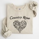 Medium Sand Country Rose Heart Cowgirl Cowboy Western Rustic Heritage Celebration Edition Sweatshirt