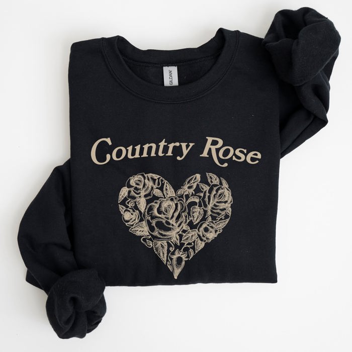 Country Rose Heart Cowgirl Cowboy Western Rustic Heritage Celebration Edition Sweatshirt