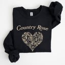 XL Black Country Rose Heart Cowgirl Cowboy Western Rustic Heritage Celebration Edition Sweatshirt