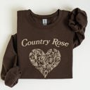 Medium Dark Chocolate Brown Country Rose Heart Cowgirl Cowboy Western Rustic Heritage Celebration Edition Sweatshirt