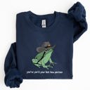 XL Navy You Just Yee'd Your Last Haw Partner, Cowboy Frog Western Style Laughing In Dusty Trails Sweatshirt