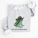 Small Ash Light Gray You Just Yee'd Your Last Haw Partner, Cowboy Frog Western Style Laughing In Dusty Trails Sweatshirt