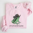 XXXL Light Pink You Just Yee'd Your Last Haw Partner, Cowboy Frog Western Style Laughing In Dusty Trails Sweatshirt