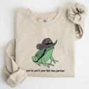 Large Sand You Just Yee'd Your Last Haw Partner, Cowboy Frog Western Style Laughing In Dusty Trails Sweatshirt