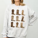  Cowboy Boots Western Retro Vintage Country Western Frontier Rustic Heritage Graphic Sweatshirt