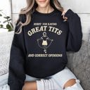 XL Black Sorry For Having Great Tits, Correct Opinions, Retro, Funny, Aesthetic, Meme Sweatshirt