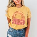 Medium Mustard Sunkissed Beach Fun Sunset Beach Wear Palm Tree Hot Girl Summer Comfort Colors Tee