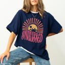 XL Navy Sunkissed Beach Fun Sunset Beach Wear Palm Tree Hot Girl Summer Comfort Colors Tee