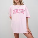 Medium Blossom Light Pink Sunkissed Summer Varsity Beach Wear Hot Girl Summer Pink Sunset Vibes Comfort Colors Tee