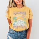 Large Mustard Sunshine Fun Times Beach Vibes Palm Tree Summer Vacation California Hot Girl Summer Comfort Colors Tee