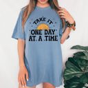  Take It One Day At A Time Let Go Mental Health Self Care Positivity Sun Stars Comfort Colors Tee