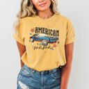 XL Mustard American Mama Retro Vintage Muscle Car Concert Music Patriotic USA Independence Day Comfort Colors Tee