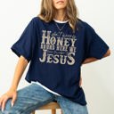 XL Navy Don't Worry Honey Round Here We Leave the Judgin' to Jesus Country Western Christian God Is Love Comfort Colors Tee