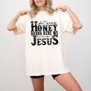 XL Ivory Cream Don't Worry Honey Round Here We Leave the Judgin' to Jesus Country Western Christian God Is Love Comfort Colors Tee