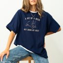 XXL Navy A Bit Of A Mess, Doing My Best Cute Bunny Rabbit Meme Graphic Comfort Colors Tee