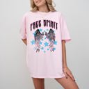 Medium Blossom Light Pink Free Spirit Wings Rock Grunge Stars 80s Rock Music Concert Tee Comfort Colors Tee