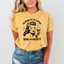  Glitter Wine Anxiety Mental Health Self Care Meme Relatable Humor Comfort Colors Tee
