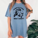 XXXL Blue Jean Glitter Wine Anxiety Mental Health Self Care Meme Relatable Humor Comfort Colors Tee
