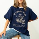 XXL Navy It's Been Fun Existential Crisis Motorcycle Meme Collection For The Rebellious Rider Comfort Colors Tee