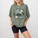 XXL Moss Dark Green Positivity, You Are Enough, Flowers Retro Mental Health Self Care Comfort Colors Tee